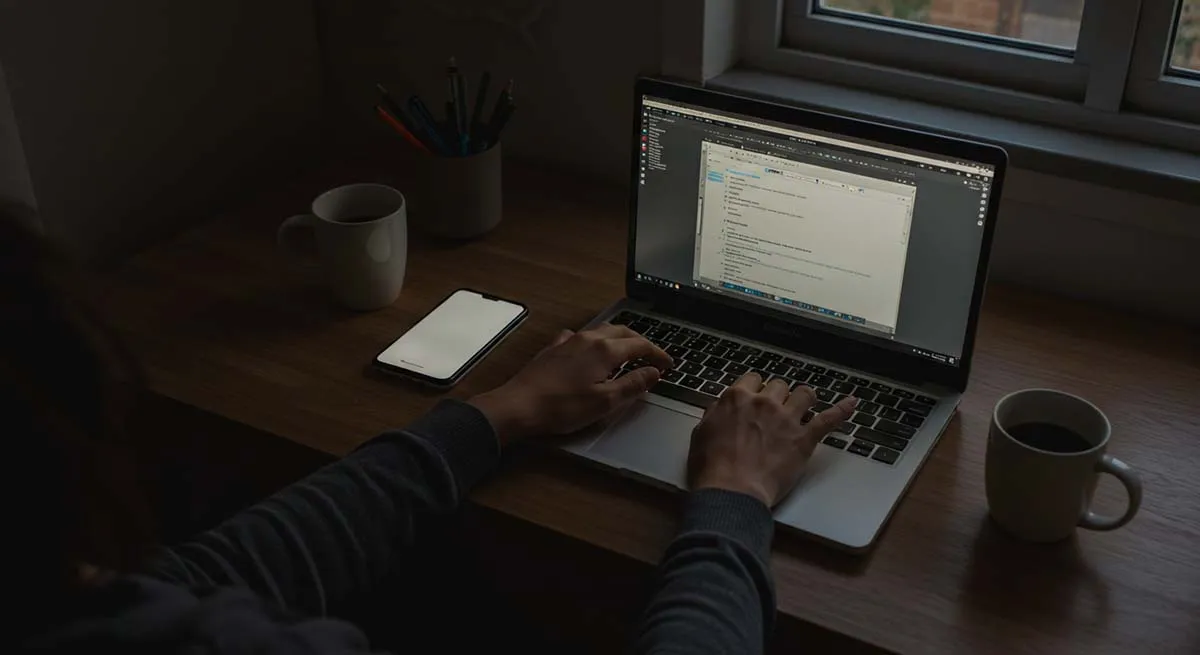 Laptop and phone glowing on desk – Family Tracking Apps Comparison