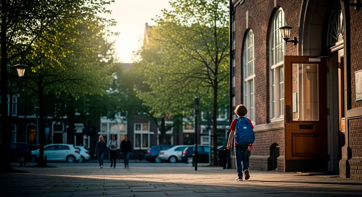 A child walks home from school alone, and the parent is worried about the child.