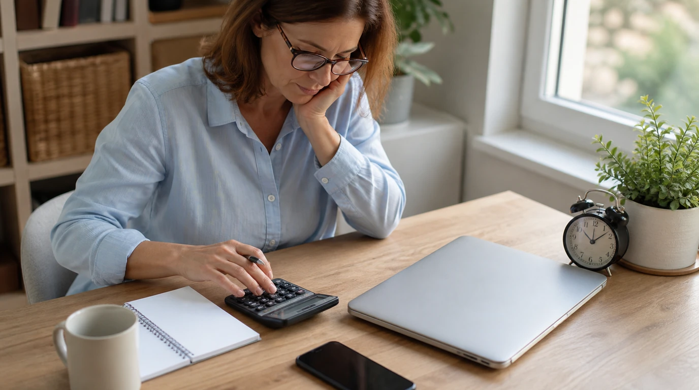 Small business owner reviewing software costs and operating effort