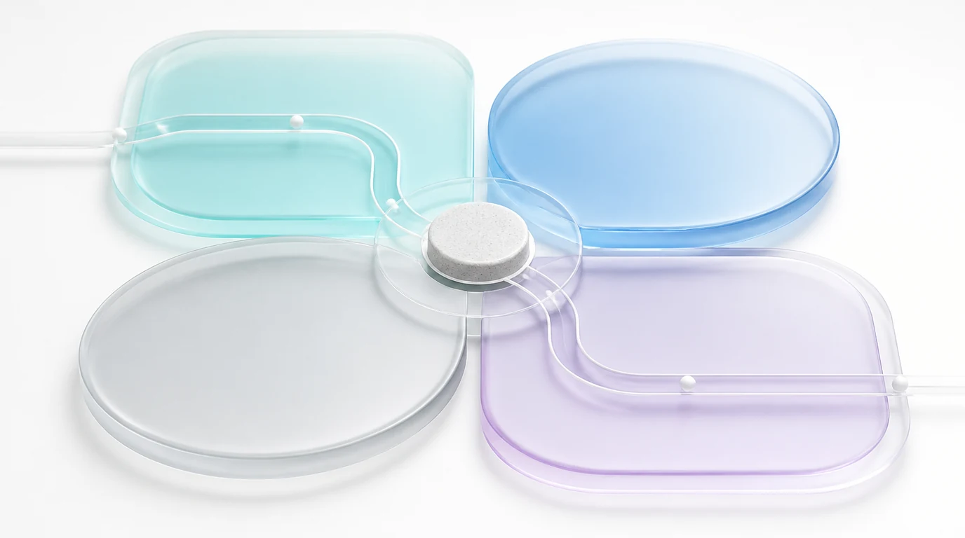 Abstract overlapping zones representing contextual workplace review