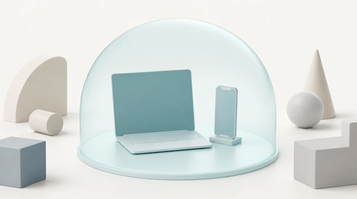Abstract boundary surrounding approved work devices
