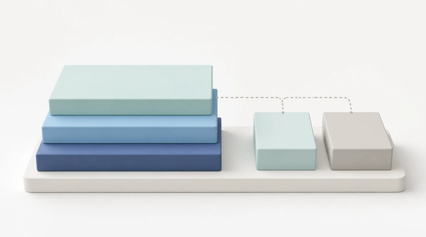 Abstract blocks representing subscription and add-on charges
