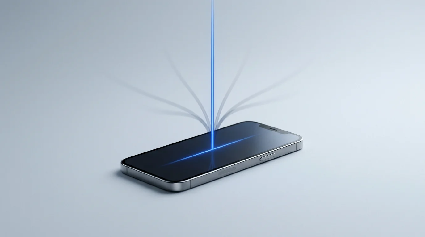 Abstracte smartphone met minimaal noodzakelijke toegang