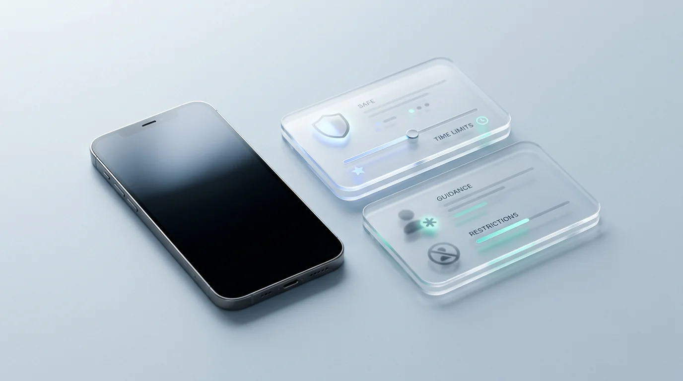 Abstracte smartphone-instellingen voor verschillende gezinssituaties