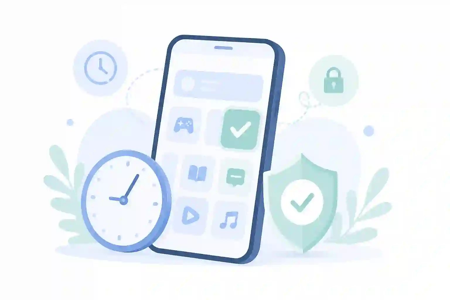 透明な管理を表す抽象的なスマホとプライバシー境界