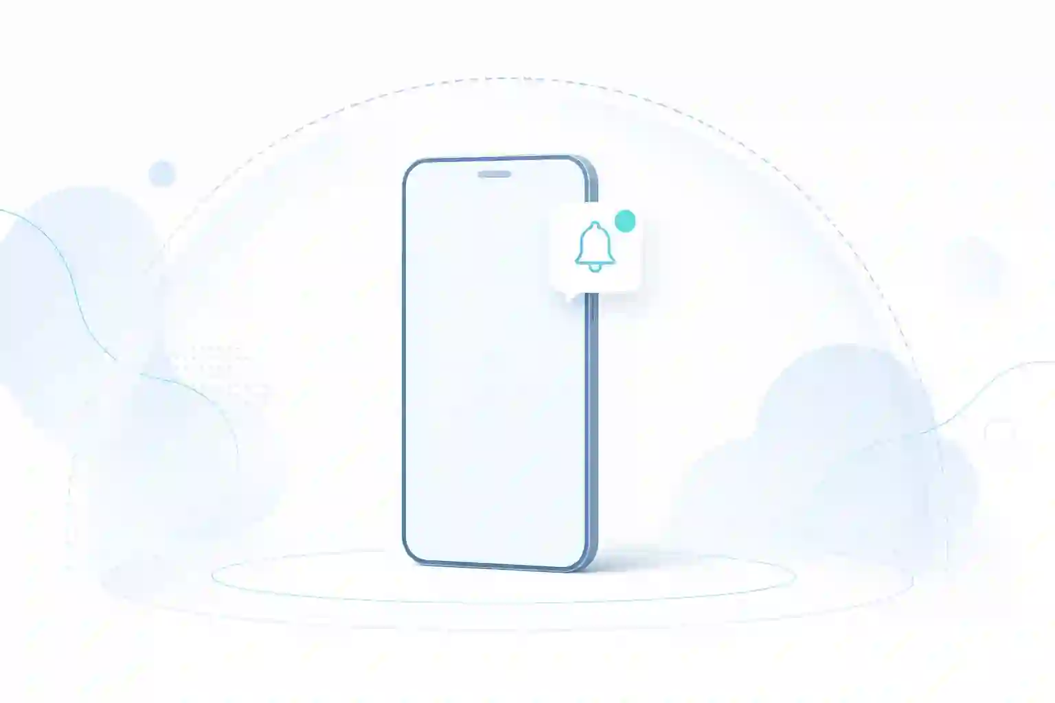 プラットフォームの制限を表す抽象的なスマホと盾