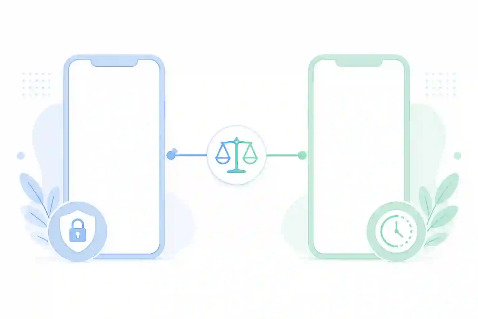 家庭との相性を表す抽象的なスマホと確認カード