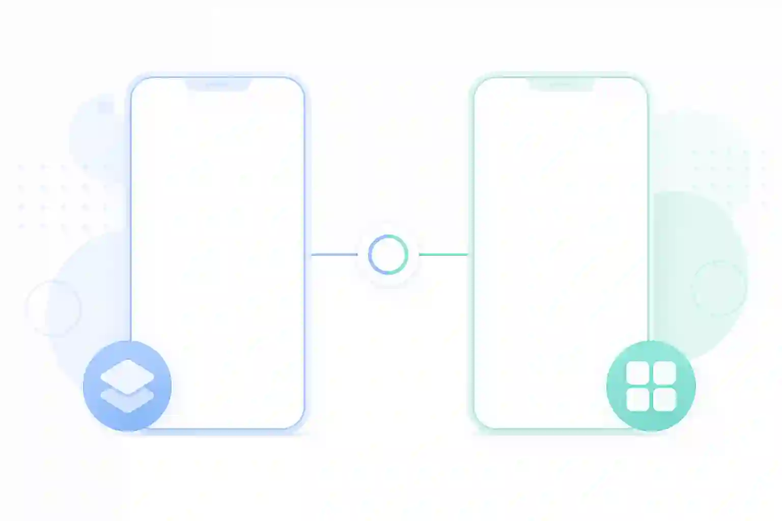 家庭のデータ境界を表す抽象的なスマホとプライバシー層