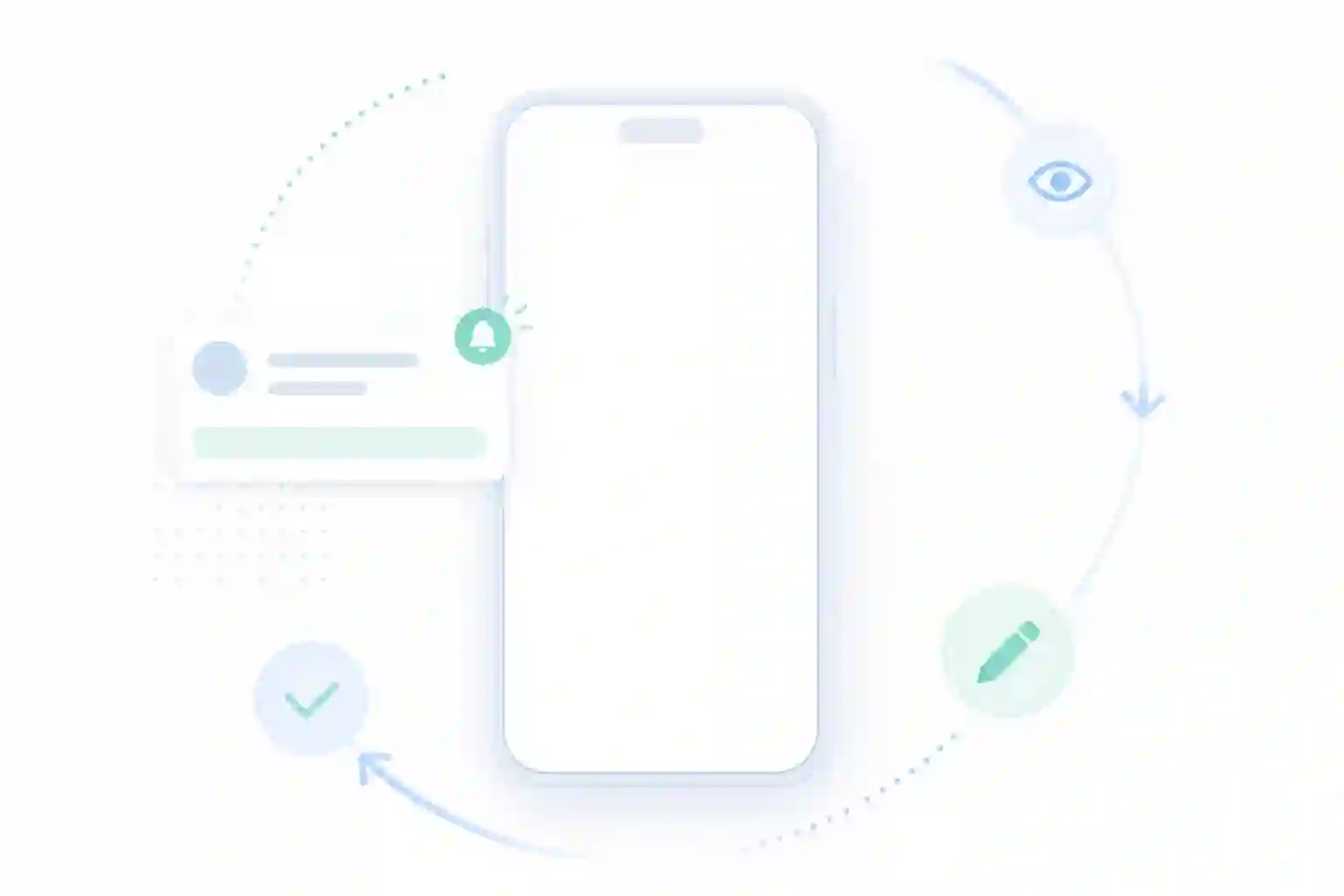 対象を絞った見守りを表す抽象的なスマホとプライバシー境界