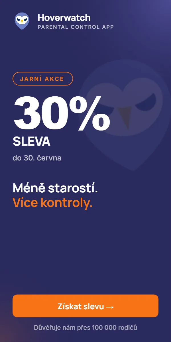 Hoverwatch — Méně starostí, více kontroly. Sleva 30 % do 30. června.