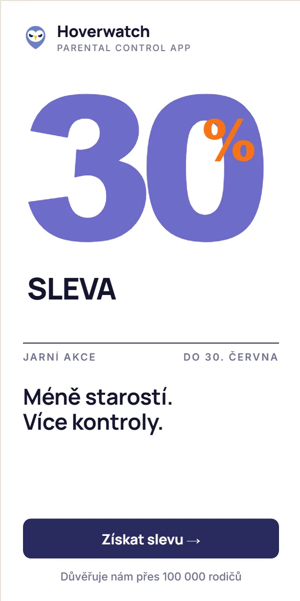 Hoverwatch — Méně starostí, více kontroly. Sleva 30 % do 30. června.