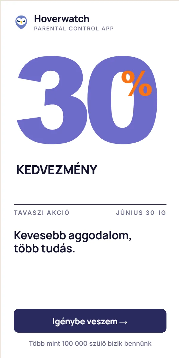 Hoverwatch — Kevesebb aggodalom, több tudás. 30 % kedvezmény június 30-ig.
