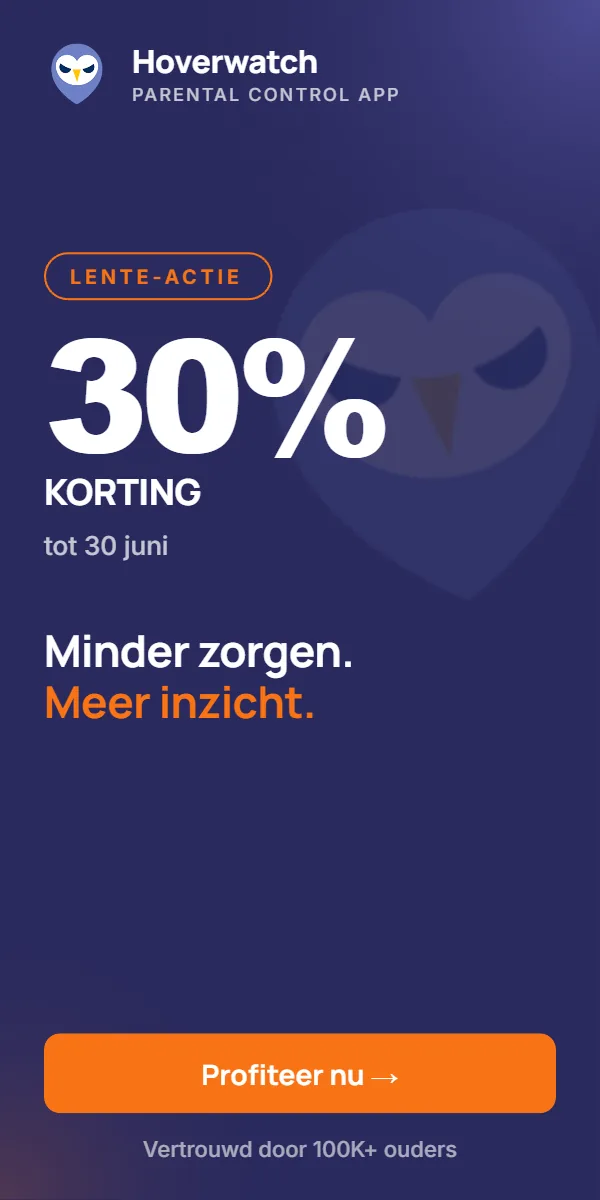 Hoverwatch — Minder zorgen, meer inzicht. 30 % korting tot 30 juni.