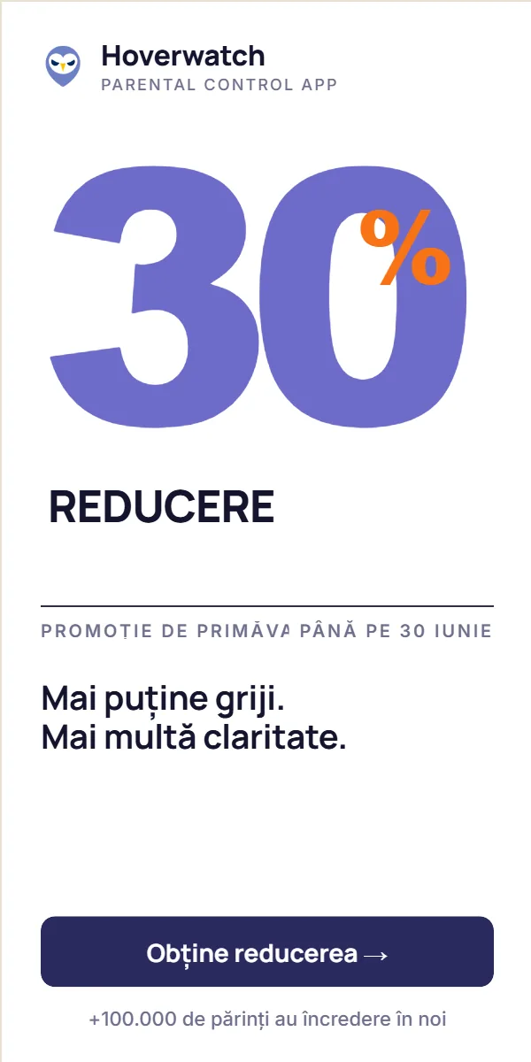 Hoverwatch — Mai puține griji, mai multă claritate. 30 % reducere până pe 30 iunie.