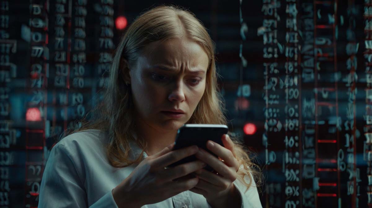  woman concerned about phone monitoring