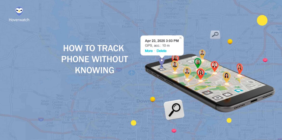 Parent holding smartphone with glowing map to Track Phone Without Knowing at dusk.