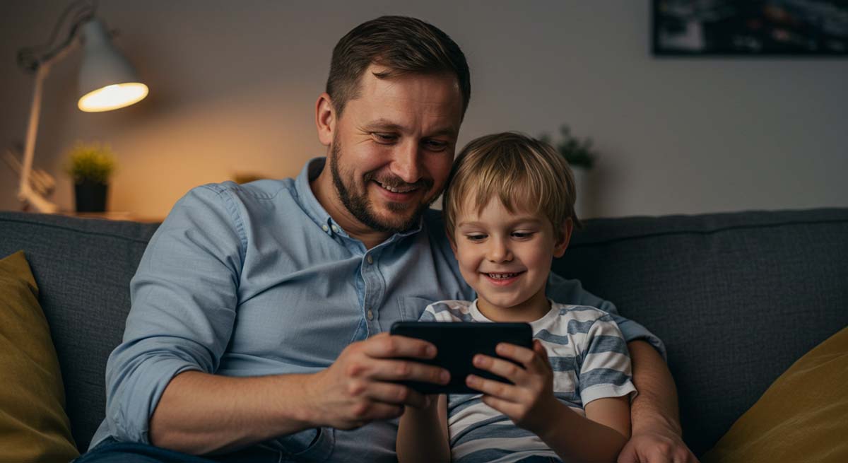 Parent and teen talking with phone – Privacy in Family Tracking Apps