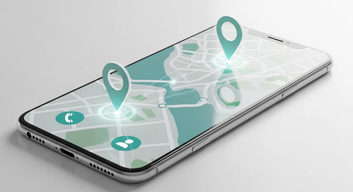 Smartphone showing mSpy stealth monitoring dashboard with messages and call logs