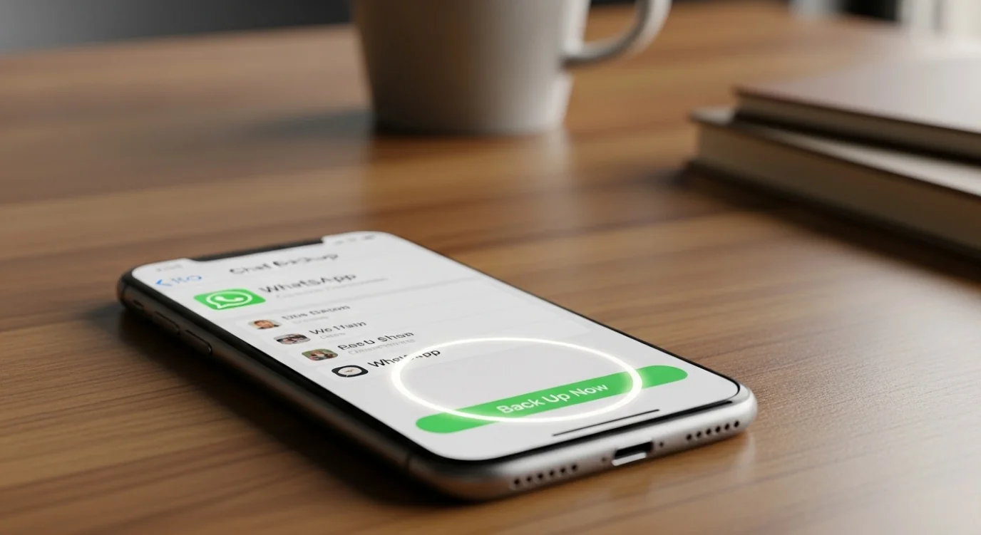 WhatsApp iCloud backup on iPhone