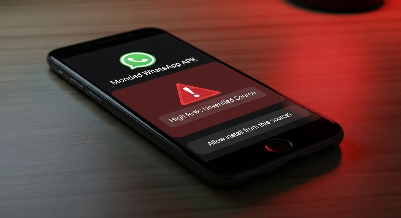 Modded WhatsApp clone APKs (WhatsApp Plus, GBWhatsApp, fmwhatsapp) — security risk