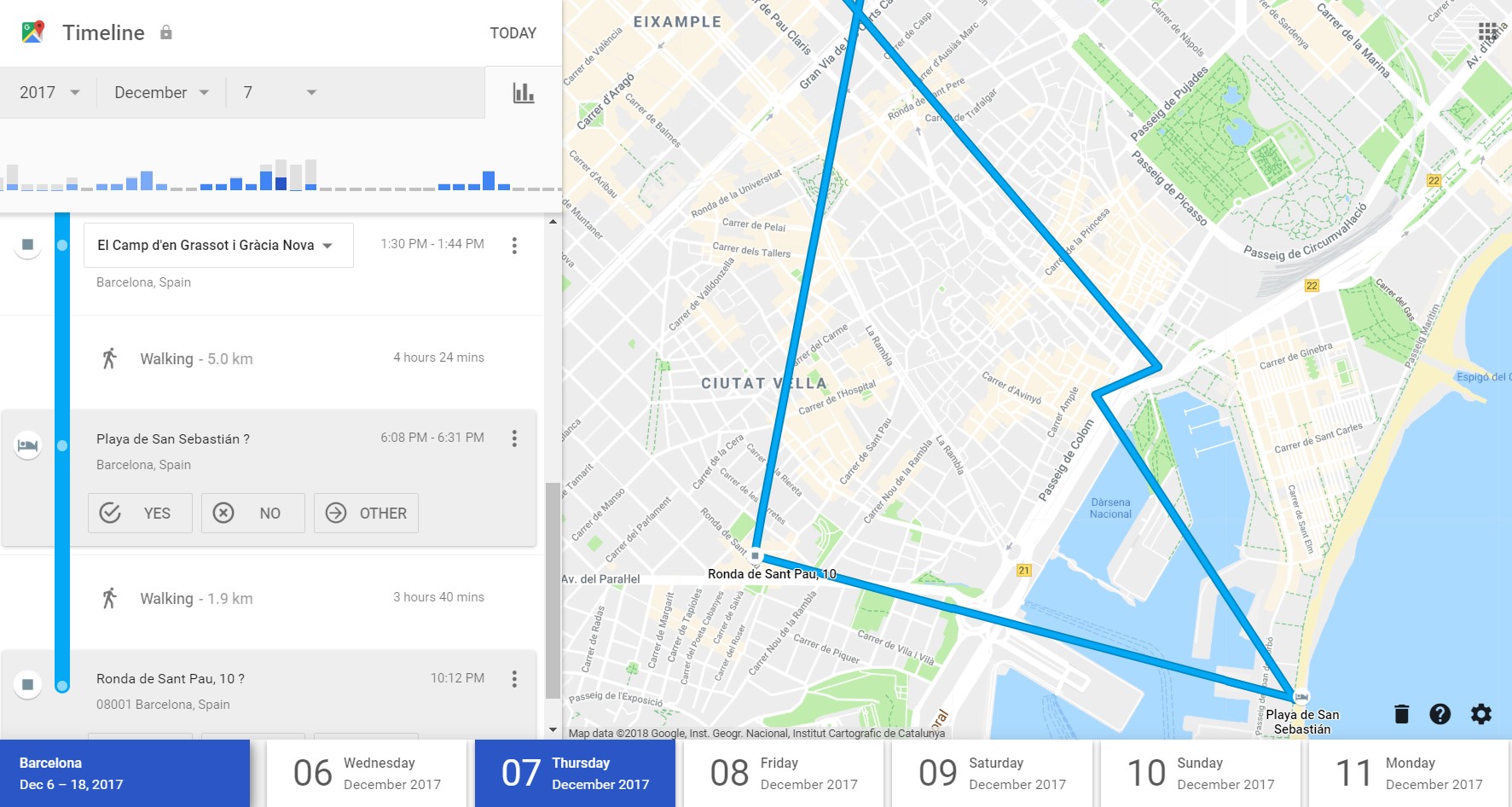 location history by Google